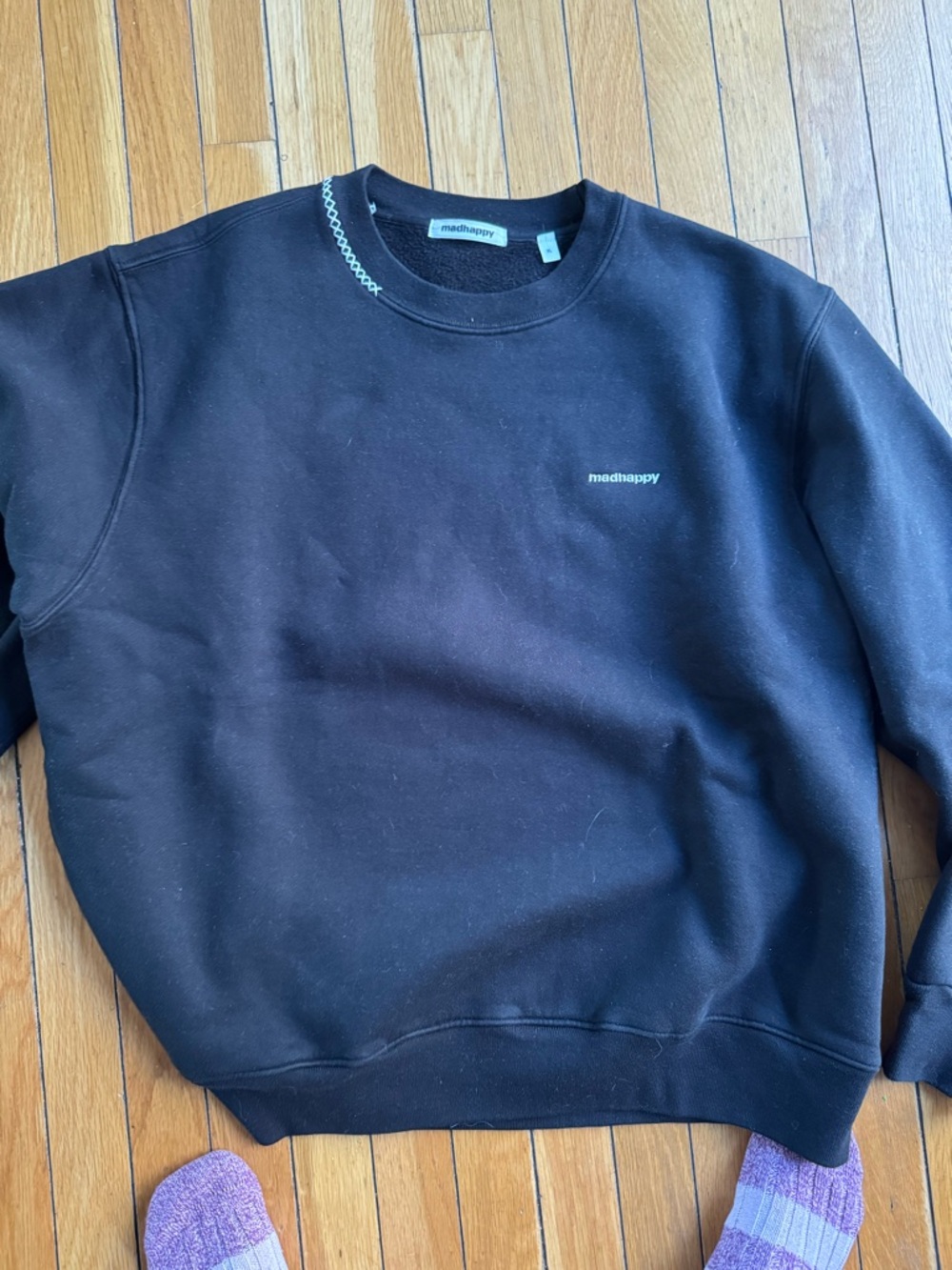 Madhappy Black Crewneck Sweatshirt with Small Chest Logo